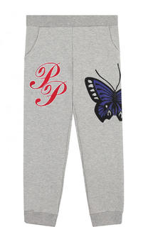 Хлопковые джоггеры с декоративной отделкой Philipp Plein