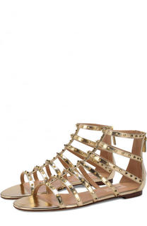 Сандалии Valentino Garavani Lovestud из металлизированной кожи Valentino