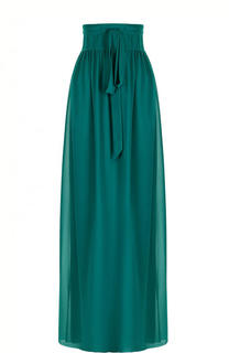 Однотонная шелковая юбка-макси Lanvin
