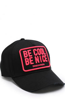 Хлопковая бейсболка с вышивкой Dsquared2