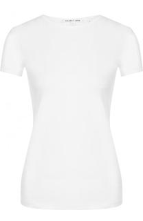 Хлопковая футболка с круглым вырезом и логотипом бренда Helmut Lang
