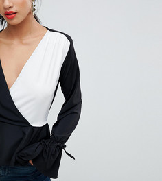 Блузка с запахом John Zack Petite - Мульти