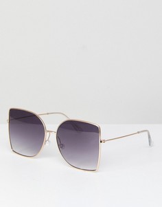 Большие квадратные солнцезащитные очки с жемчужной отделкой ASOS - Золотой