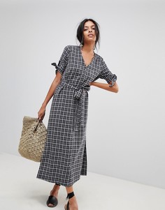 Платье миди в клетку Moon River - Темно-синий