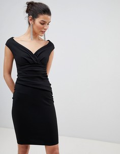 Платье миди с широким вырезом City Goddess - Черный