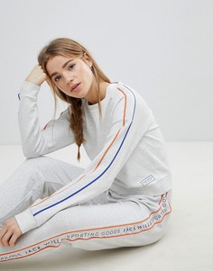 Короткий свитшот с круглым вырезом и контрастной отделкой Jack Wills - Белый