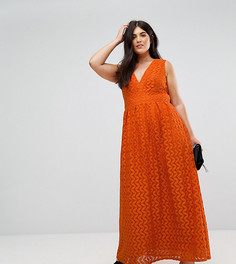 Кружевное платье миди Uttam Boutique Plus - Оранжевый