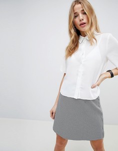 Свободная рубашка из эластичного хлопка с короткими рукавами ASOS DESIGN - Белый