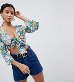 Топ с тропическим принтом Missguided Petite - Розовый