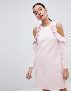 Платье в полоску с оборками Ted Baker - Белый