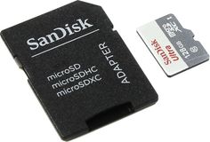 Карта памяти microSDXC UHS-I SANDISK Ultra 128 ГБ, 48 МБ/с, Class 10, SDSQUNB-128G-GN6TA, 1 шт., переходник SD