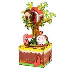 Конструктор Robotime Музыкальная шкатулка 3D Tree House 98 дет. AM408