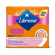 Прокладки ежедневные `LIBRESSE` DAILY FRESH Normal ультратонкие (в индивидуальной упаковке) 32 шт