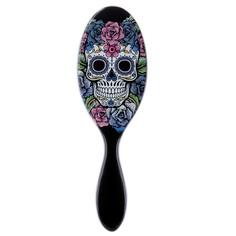 Расческа для волос `WET BRUSH` ORIGINAL DETANGLER SUGAR SKULLS фиолетово-розовая