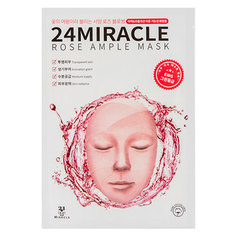 Маска для лица `24 MIRACLE` AMPLE MASK с экстрактом розы 25 мл