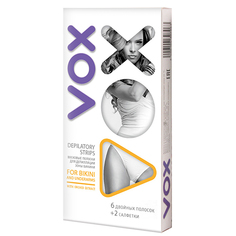 Полоски восковые для зоны бикини и подмышек `VOX` 6 шт, 2 салфетки