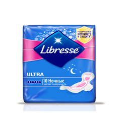 Прокладки тонкие `LIBRESSE` ULTRA Ночные 10 шт