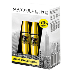 Набор подарочный женский `MAYBELLINE` (тушь для ресниц VOLUME EXPRESS COLOSSAL 100 % черная 2 шт)