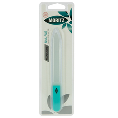 Пилка для ногтей `MORITZ` стеклянная с силиконовой ручкой 14 см