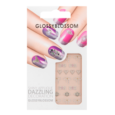 Наклейки для ногтей `GLOSSYBLOSSOM` DAZZLING DECORATION  бантики,сердечки