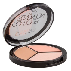 Набор для макияжа `EVELINE` CONTOUR SENSATION 3 в 1 тон 02 Peach Beige