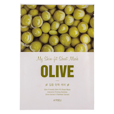 Маска для лица `A`PIEU` MY SKIN-FIT SHEET MASK с экстрактом оливы (омолаживающая) 25 г Apieu