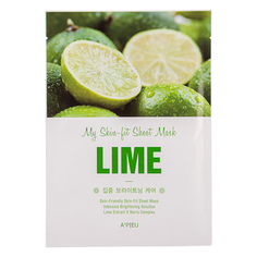 Маска для лица `A`PIEU` MY SKIN-FIT SHEET MASK с экстрактом лайма (восстанавливающая) 25 г Apieu
