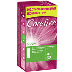 Прокладки ежедневные `CAREFREE` Aloe воздухопроницаемые 32 шт