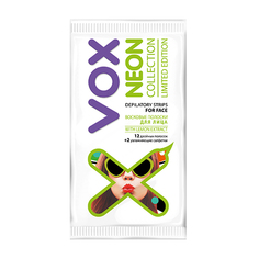 Полоски восковые для лица `VOX` NEON COLLECTION 12 шт + 2 салфетки