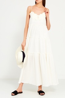 Белое платье с воланами See by Chloé