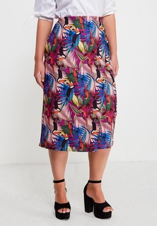 Юбка LOST INK PLUS TAB SIDE PENCIL SKIRT IN TROPICAL PRINT
