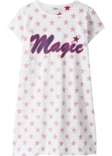 Ночная рубашка (белый/ярко-розовый гибискус с рисунком) Bonprix