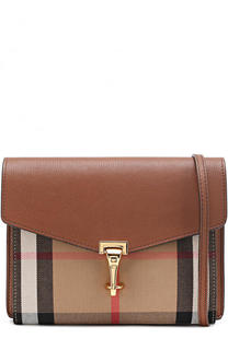 Кожаная сумка Macken small с отделкой из клетчатого текстиля Burberry