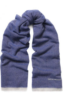 Кашемировый шарф с бахромой Emporio Armani