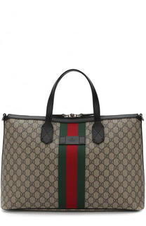 Дорожная сумка GG Supreme Web с плечевым ремнем Gucci