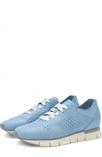 Кожаные кроссовки на шнуровке Santoni