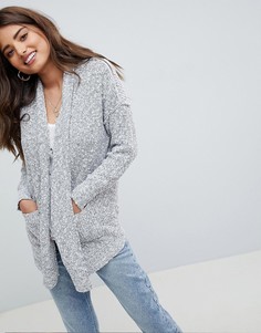Меланжевый удлиненный кардиган Abercrombie & Fitch - Серый