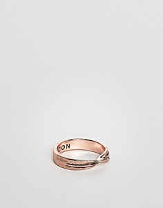 Золотисто-розовое крученое кольцо Icon Brand - Золотой