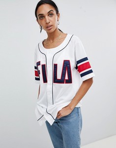 Свободная сетчатая футболка Fila - Белый