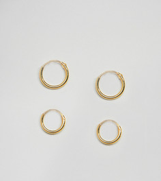 Kingsley Ryan Gold Plated Mini Hoop Earrings Set - Золотой