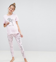 Пижамный комплект с футболкой и леггинсами ASOS MATERNITY - Розовый