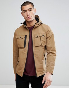 Куртка Харрингтон с капюшоном и 4 карманами Brave Soul - Светло-бежевый