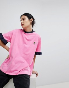 Oversize-футболка с нашивкой Lazy Oaf - Розовый