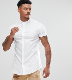 Белая обтягивающая рубашка с трикотажными рукавами SikSilk эксклюзивно для ASOS - Белый