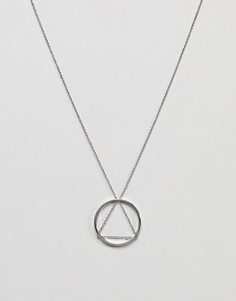 Ожерелье с треугольной подвеской и подвеской-кольцом Cheap Monday - Серебряный
