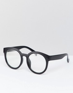 Круглые очки с прозрачными стеклами в черной оправе Reclaimed Vintage Inspired эксклюзивно для ASOS - Черный