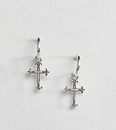 Серебряные серьги-кольца с крестом Reclaimed Vintage эксклюзивно для ASOS - Серебряный