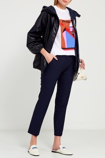 Синяя кожаная куртка Prada