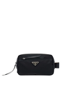 Черная сумка на пояс Prada