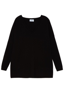 Черный шерстяной пуловер Prada
